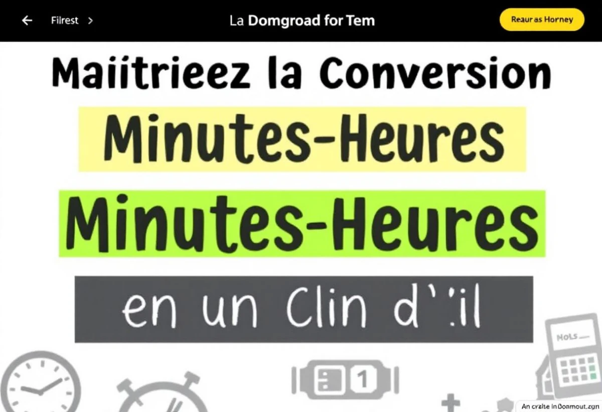 Maîtrisez la Conversion Minutes-Heures en un Clin d'Œil : Formules Simples pour Gagner du Temps